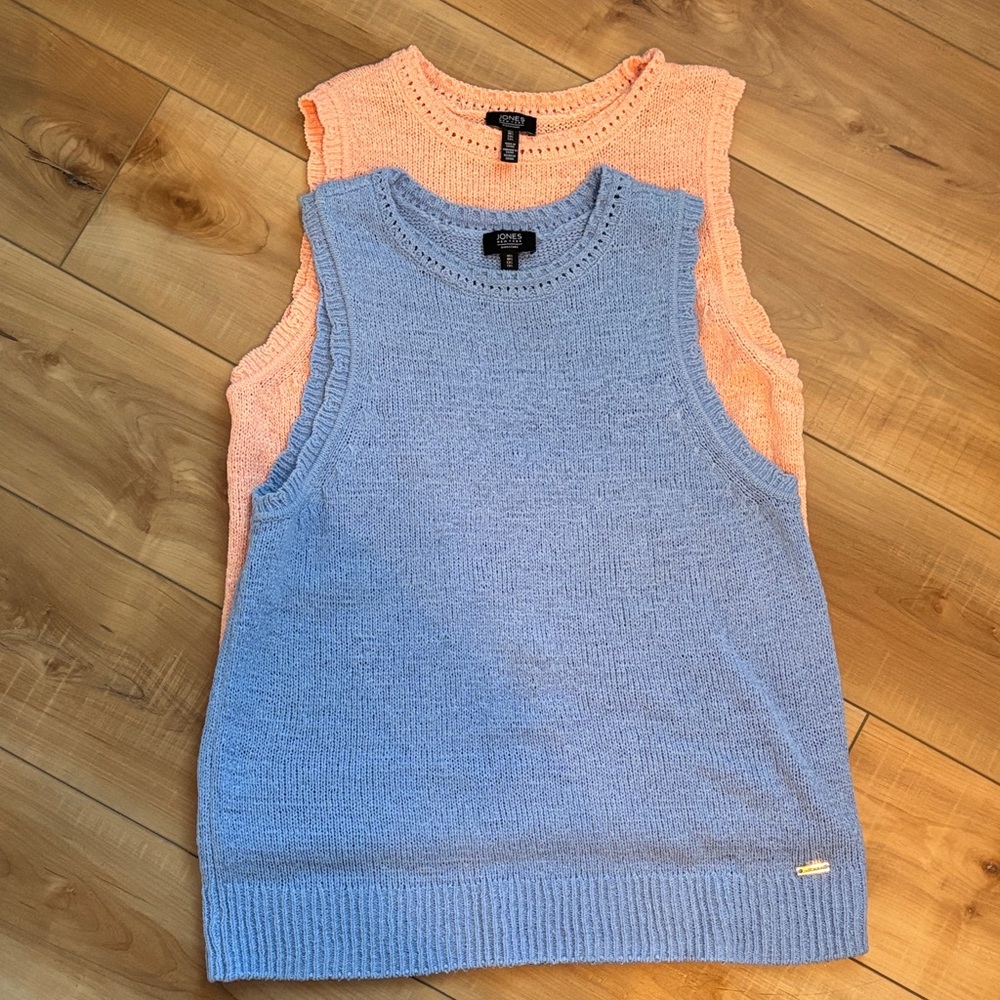 Peach and Blue Knit sleeveless Tops price is for both!